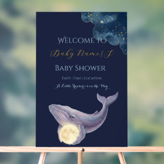 Panneau de bienvenue pour Baby Shower Céleste Lune