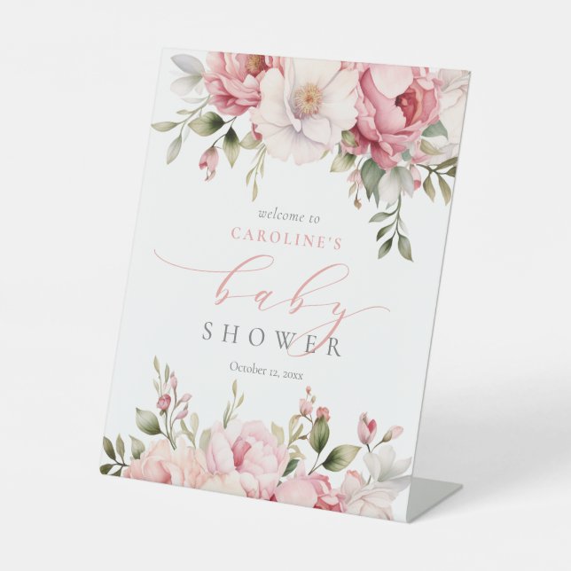 Panneau de bienvenue pour Baby Shower fille bébé e (Recto)