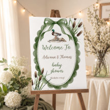 Panneau de bienvenue pour baby shower Green Duck B