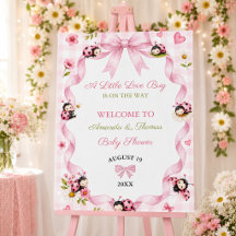 Panneau de bienvenue pour Baby Shower Love Bug Gir