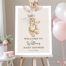 Panneau de bienvenue pour Baby Shower Teddy Bear B
