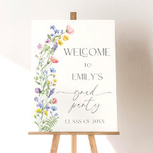 Panneau de bienvenue pour fête de fin d'études aux