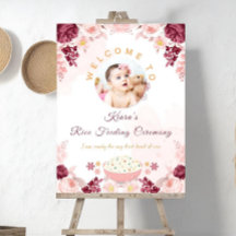 Panneau de bienvenue pour la cérémonie de la prise