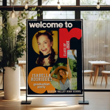 Panneau de bienvenue pour la remise des diplômes a