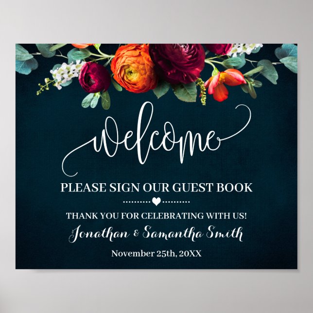 Panneau de bienvenue pour notre livre d'or Mariage (Devant)