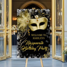 Panneau de bienvenue pour soirée masquée