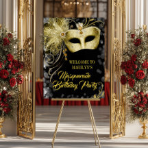 Panneau de bienvenue pour soirée masquée