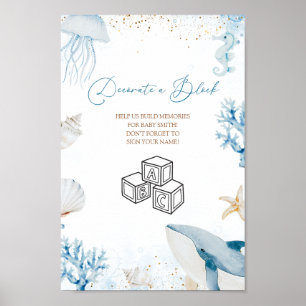 Panneau de bloc de décoration de Baby Shower Ocean
