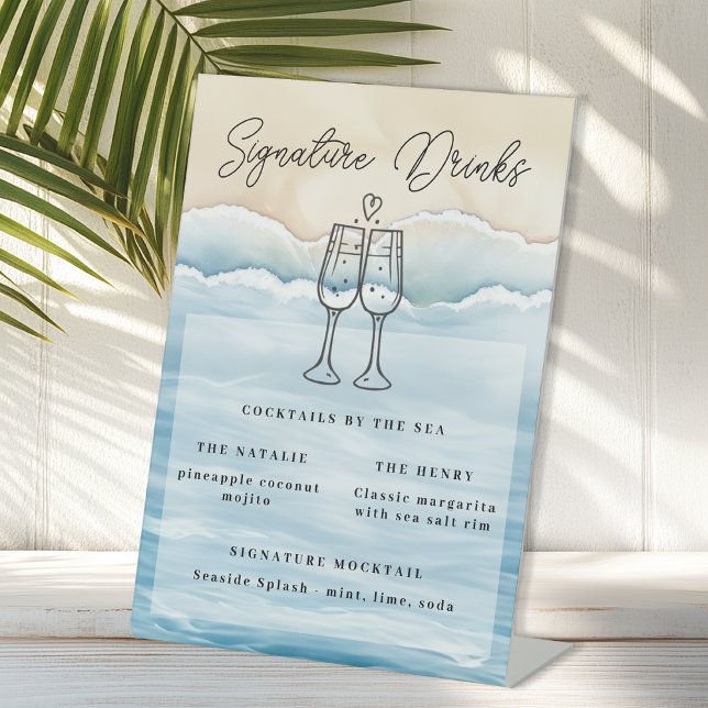Panneau de boisson signature de mariage sur la pla (Beach Wedding Signature Drink)