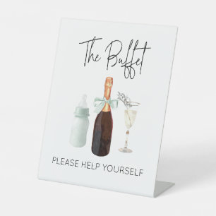 Panneau de buffet pour Baby shower Green Sip & See