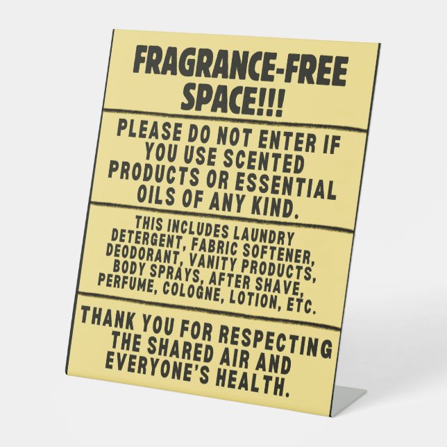 Panneau de bureau sans parfum (Recto)