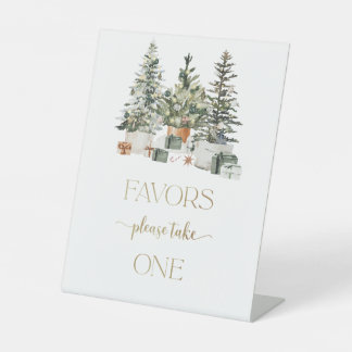 Panneau de cadeaux et d'arbres de Noël