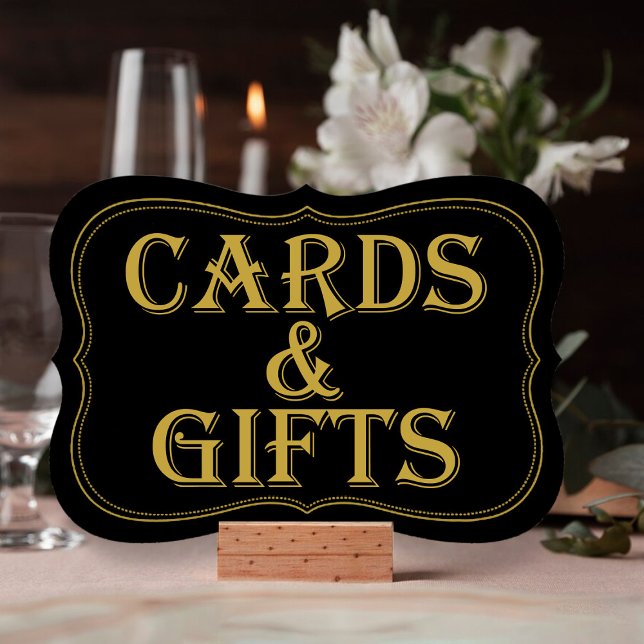 Panneau de cartes de mariage Gatsby Black & Gold 1 (Créateur téléchargé)