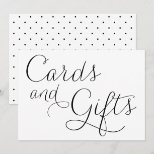 Panneau de cartes et cadeaux de mariage à l'écritu