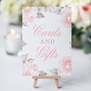 Panneau de cartes et cadeaux de roses aquarelles r