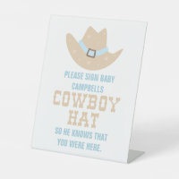 Panneau de Chapeau pour Baby Shower Cowboy