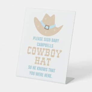 Panneau de Chapeau pour Baby Shower Cowboy