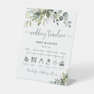Panneau de Chronologie de Mariage au Eucalyptus