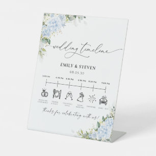 Panneau de Chronologie de Mariage Floral Hydrangea