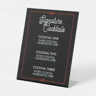 Panneau de cocktail signature pour mariage moderne