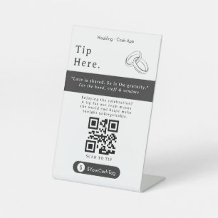 Panneau de code QR avec astuce moderne Pourboire
