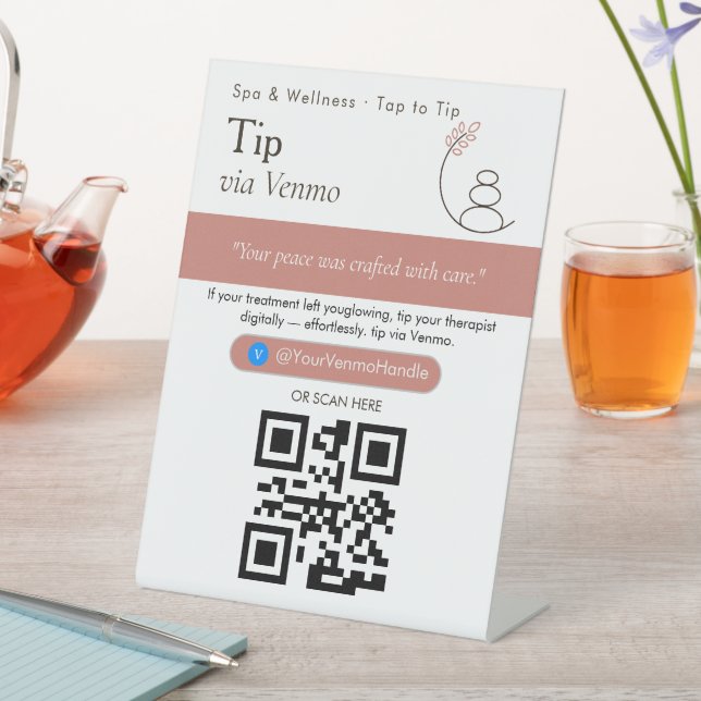 Panneau de code QR Black & White Tip Your Driver  (In SItu)