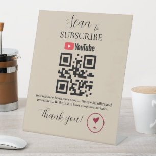 Panneau de code QR d'abonnement   YouTube   Bar 