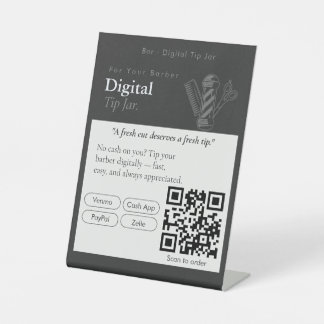 Panneau de code QR de pot à pourboire numérique no