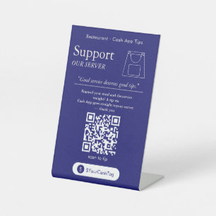 Panneau de code QR de pourboire en espèces gras bl