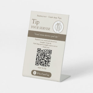 Panneau de code QR de pourboires Clean Neutral Cas