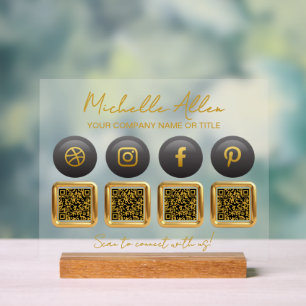 Panneau de code QR des médias sociaux de l'entrepr