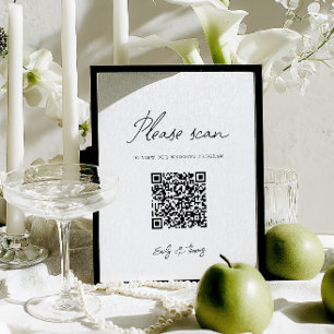 Panneau de code QR pour programme de mariage minim
