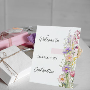 Panneau de confirmation des fleurs roses croisées