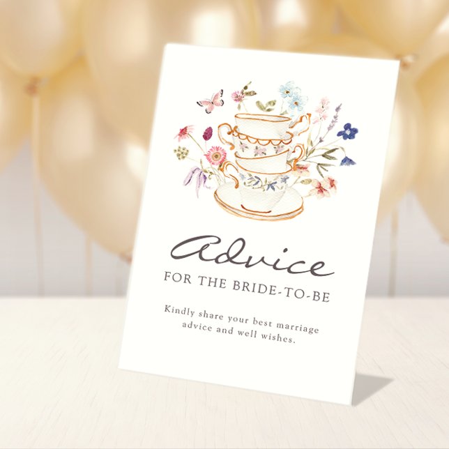 Panneau de conseils de mariage (Tea Party Bridal Advice Sign
)
