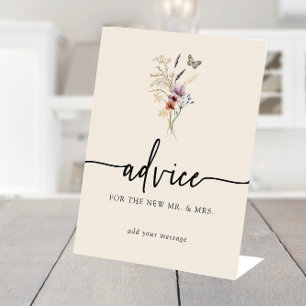 Panneau de conseils de mariage Floral Advice