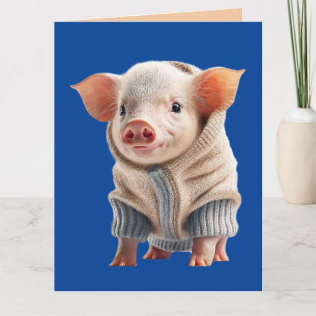 PANNEAU DE COUPE DE PIG AUTUMN GREETING CARTE (Devant)