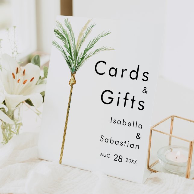 Panneau de destination Palm Tree Cartes de mariage (Créateur téléchargé)