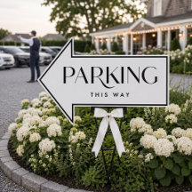 Panneau de direction de mariage pour parking