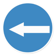 Panneau de direction Flèche gauche bleue | Sticker