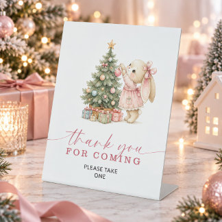 Panneau de faveurs de Noël de lapin Merci d'être v