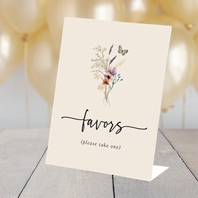 Panneau de faveurs floraux Boho (Boho Floral Favors Sign
)