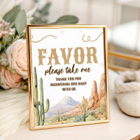 Panneau de Favors de Baby Shower Western