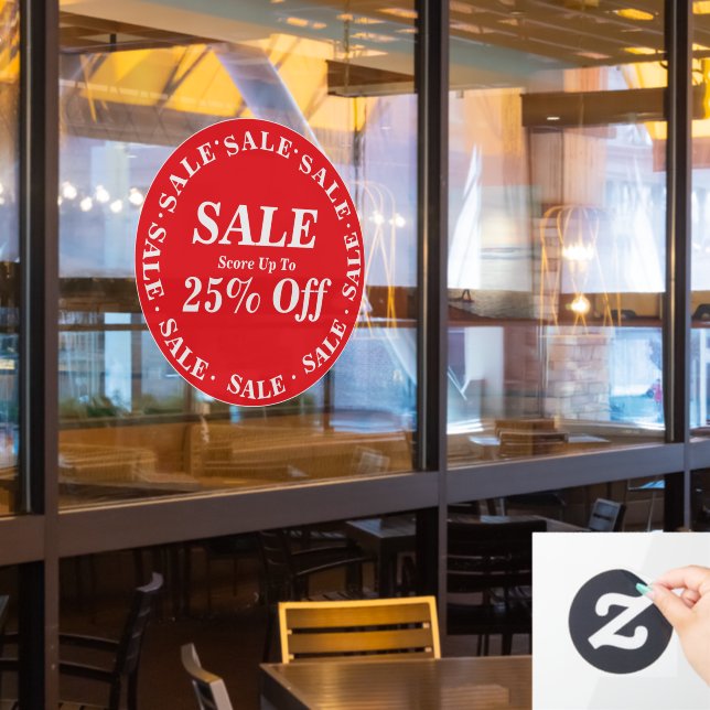 Panneau de fenêtre de magasin de soldes - Texte pe (Fenêtre du restaurant)