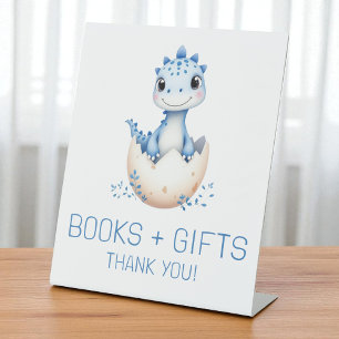 Panneau de Fête de Bébé Livres et Cadeaux Dinosaur