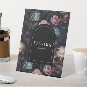 Panneau de Fête des mariées gothique florale foncé