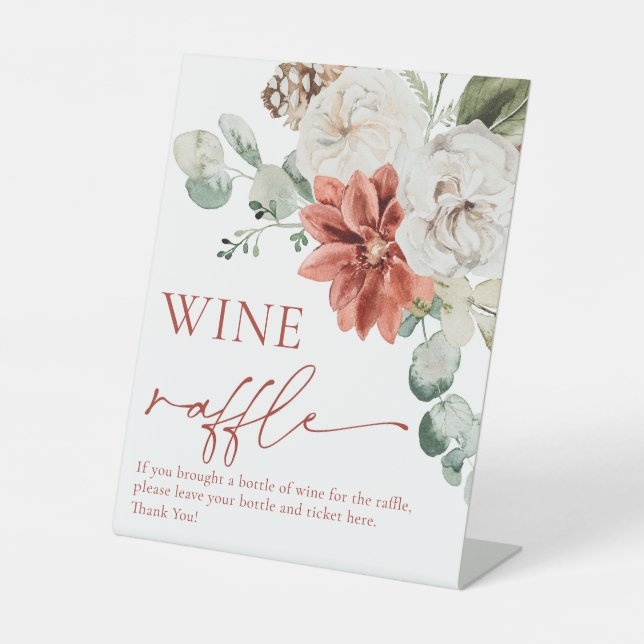 Panneau de Fête des mariées Red Winter Wine Raffle (Recto)