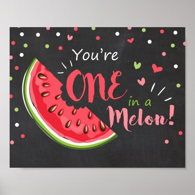 Panneau de fête Un dans une pastèque Décoration d' (Devant)