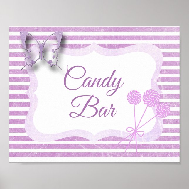 Panneau de la barre de bonbons Poster papillon vio (Devant)