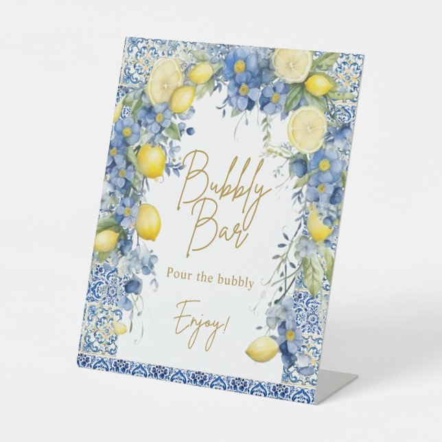 Panneau de la barre de bulles citron bleu Italie (Recto)