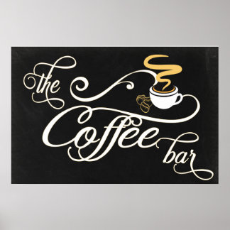 Panneau de la barre de café en tableau noir 24x36